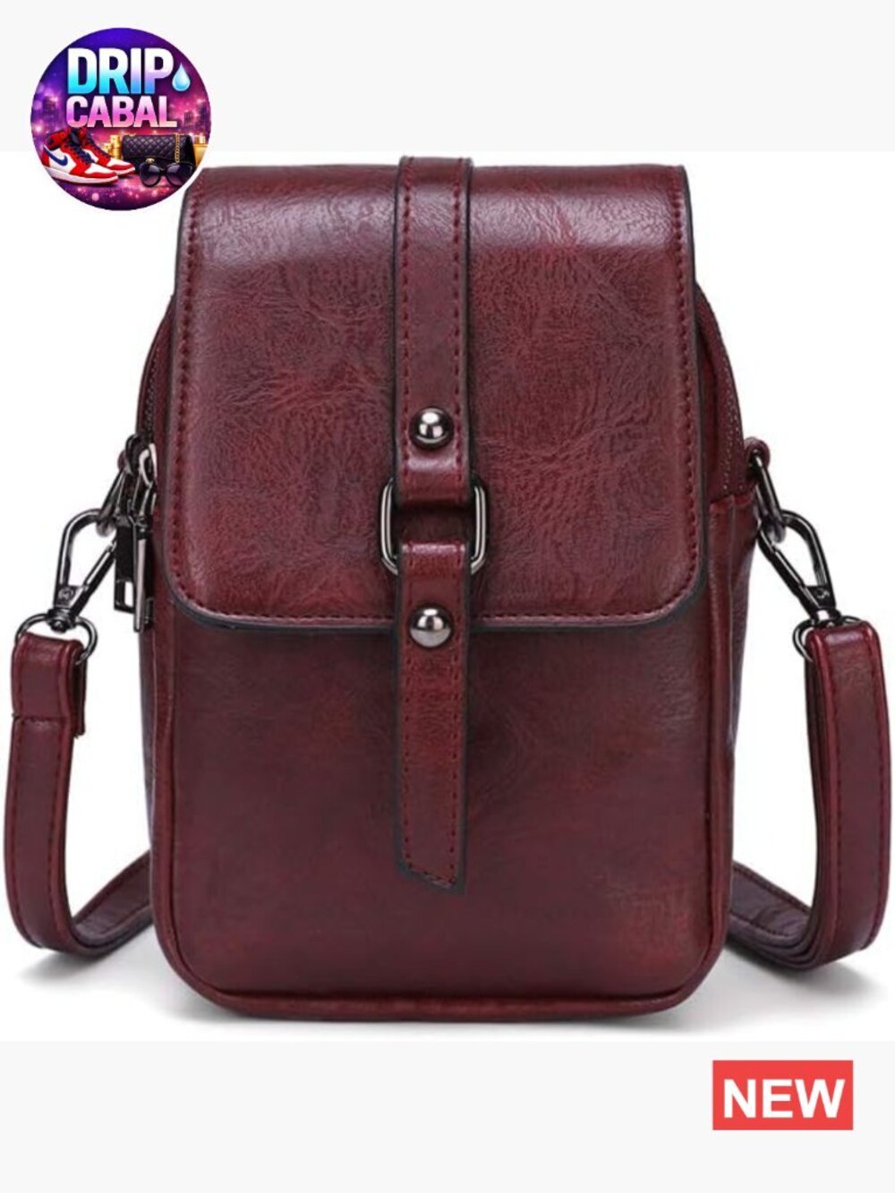 Vintage PU Leather Crossbody Phone Bag Small Shoulder Purse Handbag